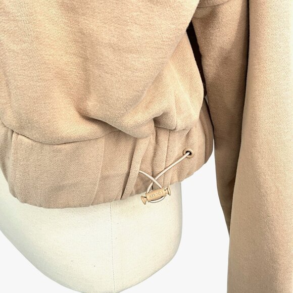 PopFlex Half Zip Warm Up Hoodie Latte Oversized Sweatshirt Size Medium M - Picture 4 of 11